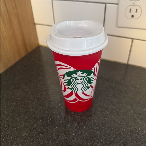 Starbucks Other - Starbucks Red Holiday Cup with White Lid and Green Logo